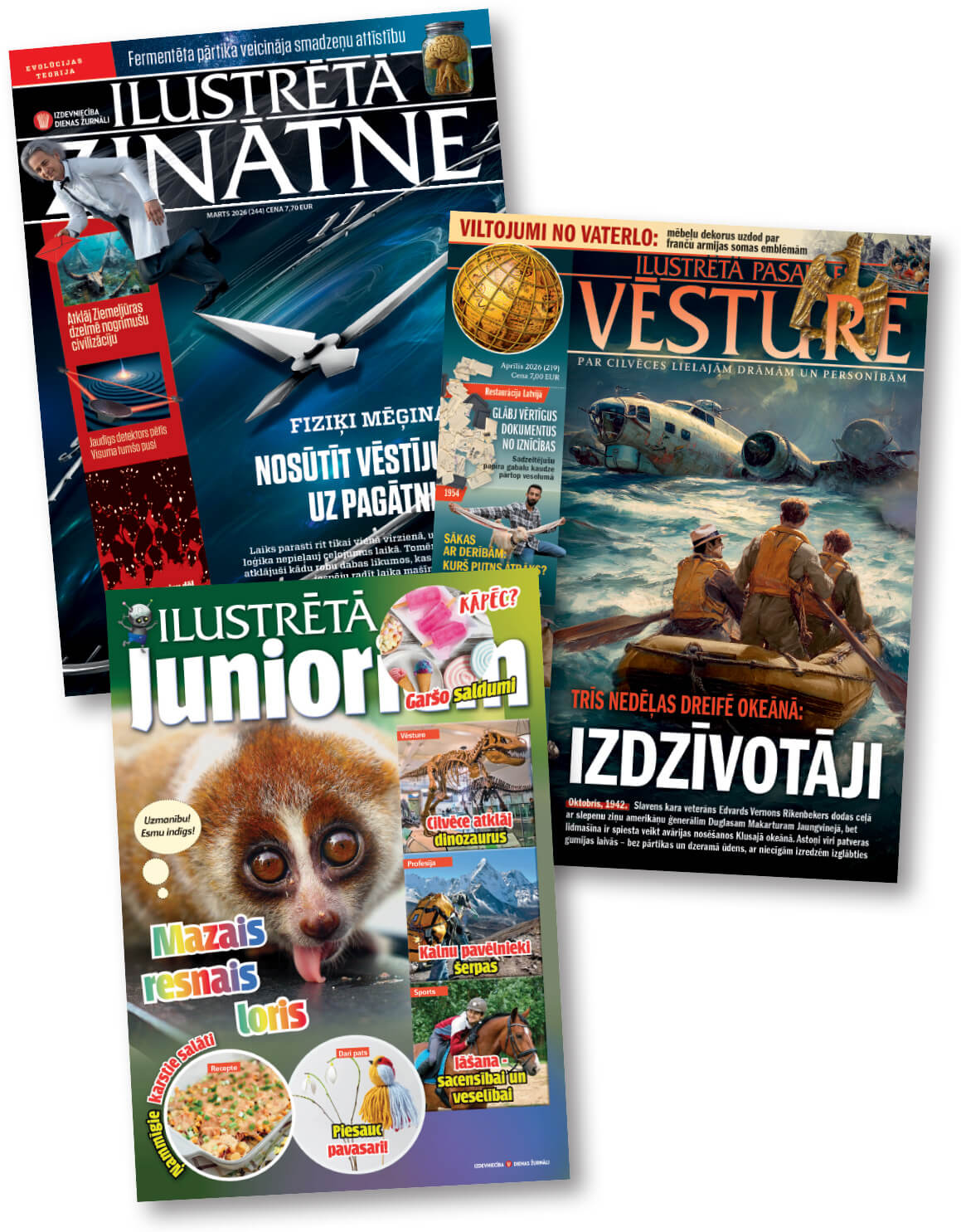Žurnālu komplekts "Ilustrētā Junioriem + Zinātne + Vēsture"